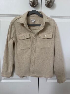 Crewcuts Neutral Beige Button-Front Sweatshirt Jacket